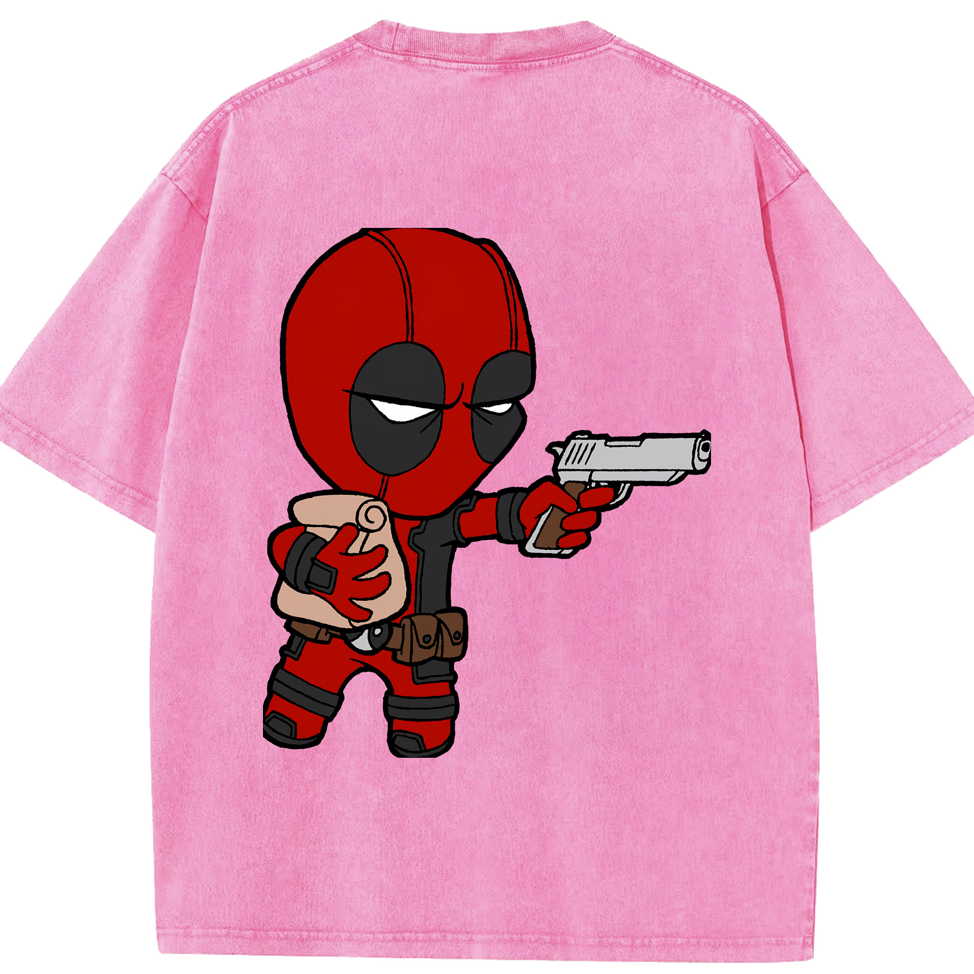 （画像用） Deadpool デッドプール 綿100% ヴィンテージ風 半袖Tシャツ（背面プリント）